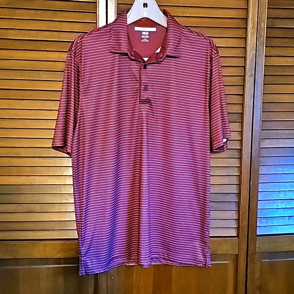 NWoT Greg Norman Collection  ML75 Play Dry Fine Stripe Polo Shirt - Picture 3 of 8